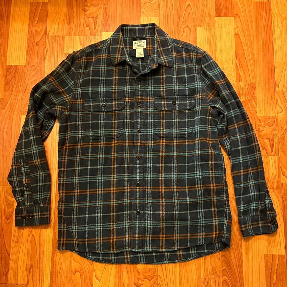 L.L. Bean Organic Cotton Flannel Shirt- Medium